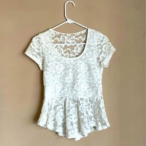White lace shirt